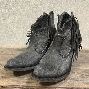 Liberty Black Ankle Fringe Boots